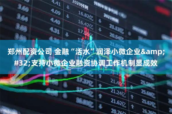 郑州配资公司 金融“活水”润泽小微企业&#32;支持小微企业融资协调工作机制显成效